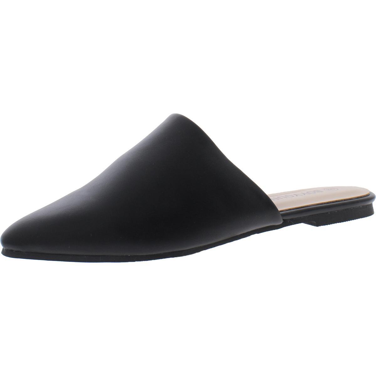 Женские черные шлепанцы BOYYOUN из искусственной кожи без шнуровки 9 Medium (B, M) BHFO 3031