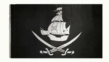3x5 Pirate Ship Black Pearl PIRATES OD THE CARIBBEAN Crossed Swords Flag