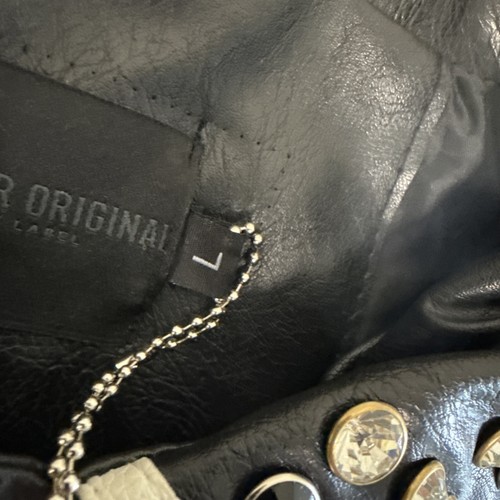 Giacca Rockstar originale 50%PU 50%PVC impreziosita da teschio e strass TAGLIA LG - Foto 7 di 10