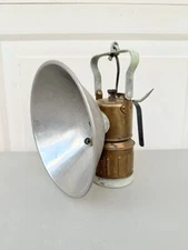 JUSTRITE USA Made Carbide Miners Lamp Lantern Brass W/ Original Hang Hook