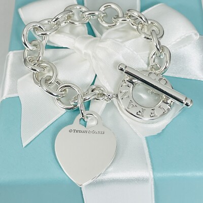 6,5'' extra kleines Tiffany klassisches leeres Herzanhänger Knebelarmband