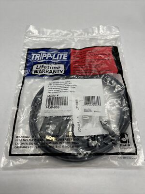 Tripp-Lite P450-006 Null Modem Data Transfer Cable 6 Ft Db-9 Female GOLD