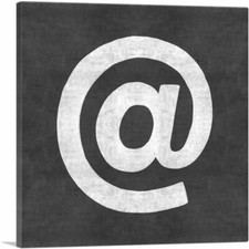ARTCANVAS Chalkboard Alphabet At Sign Symbol Canvas Art Print