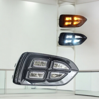 For Hyundai Accent 2Pcs Front Bumper Fog Lamp Modified LED Light DRL 2018-2022