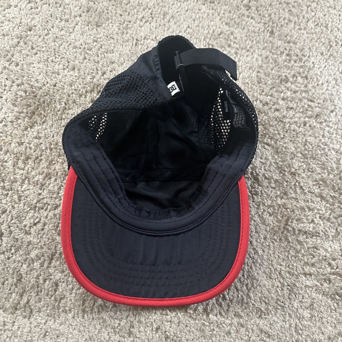Vtg DC Shoe Co Hat Cap Adult Black 5 Panel Adjustable Mesh Skater