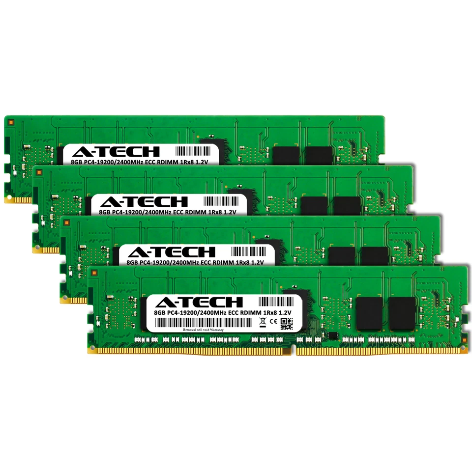 32GB 4x 8GB PC4-2400 RDIMM Supermicro 5049P-E1CR45H 6049P-E1CR60H Memory RAM - Image 2 of 3