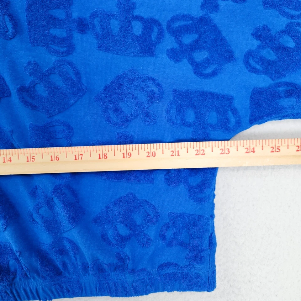 Juicy Couture Shorts Womens 2X Blue Terry Cropped Shirt 2PC Set Crown Casual NEW - Image 4 of 4