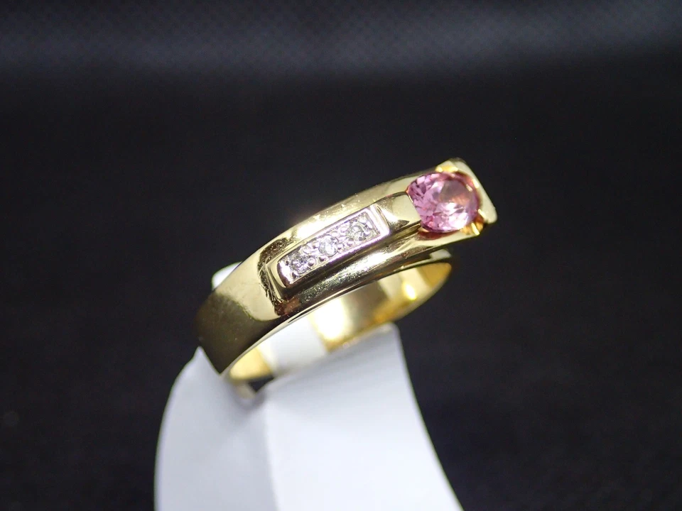 Bague en Or jaune 750/ème de 4.30g, tourmaline  / Bijoux d'occasion - Photo 3/4