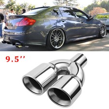 Dual Exhaust Tip 2.5inlet 3.5outlet 9.5long Double Wall For Infiniti G37 G35