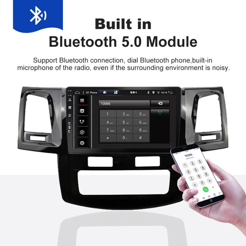 9" Android 14 Stereo Radio GPS Sat Nav For Toyota Fortuner Hilux 2007-2015 32GB - Picture 5 of 21