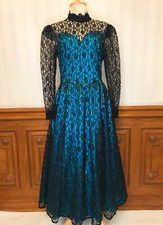 Vintage Gunne Sax Jessica McClintock Lace Prom Party Gown Formal Dress Sz 11 USA