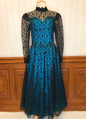 jessica mcclintock party dresses Vintage Gunne Sax Jessica McClintock Lace Prom Party Gown Formal Dress Sz  11 USA