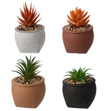 Artificial Plants in Pots Faux Succulent Plant Pot Home Office Indoor Garden Dec