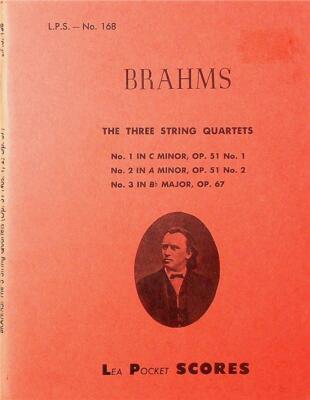 Brahms The Three String Quartets Mini Score No. 168