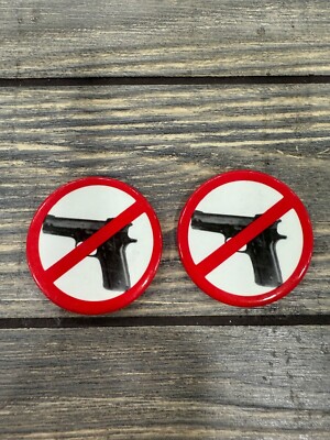 No Gun Anti-Gun Pinback Buttons With Red Circle & Strike Through | eBay