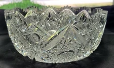 American Brilliant Period Cut Crystal Bowl 8"