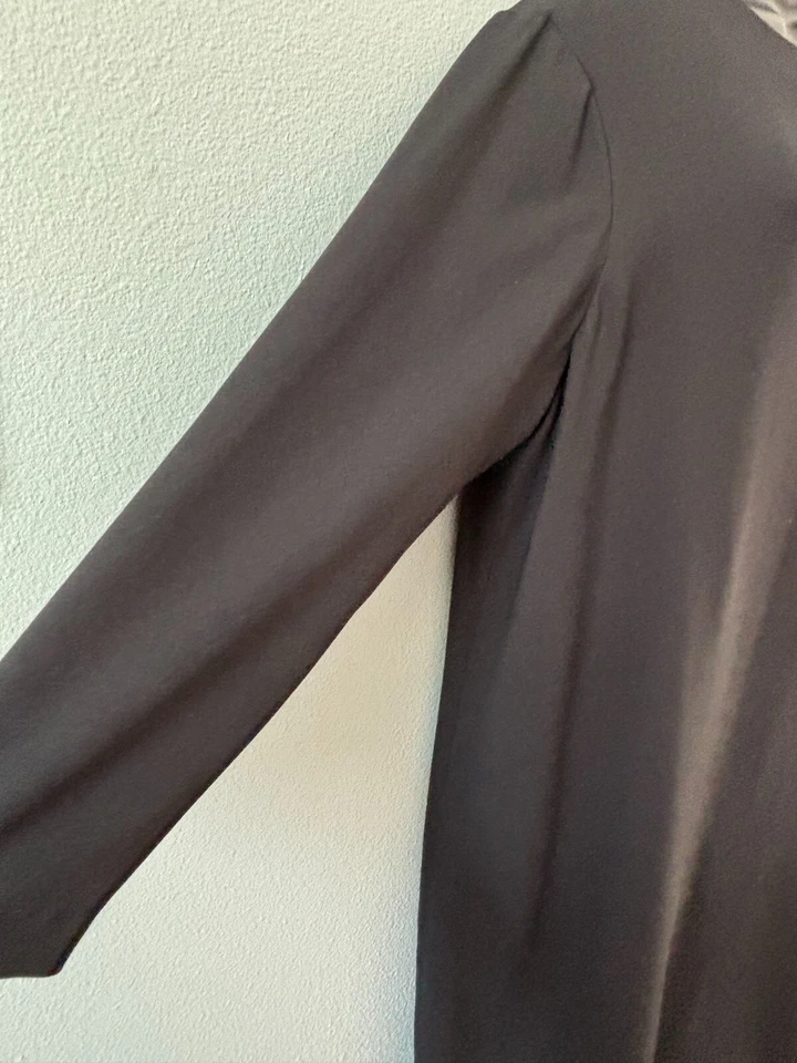 Linda Allard Ellen Tracy Womens Long Sleeve Black Lined Sheath Dress Size 16 - Image 3 of 4