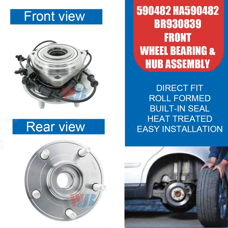 2x Front Wheel Bearing Hub for Jeep Wrangler 2011-2017 590482 HA590482 BR930839 - Изображение 2 из 4