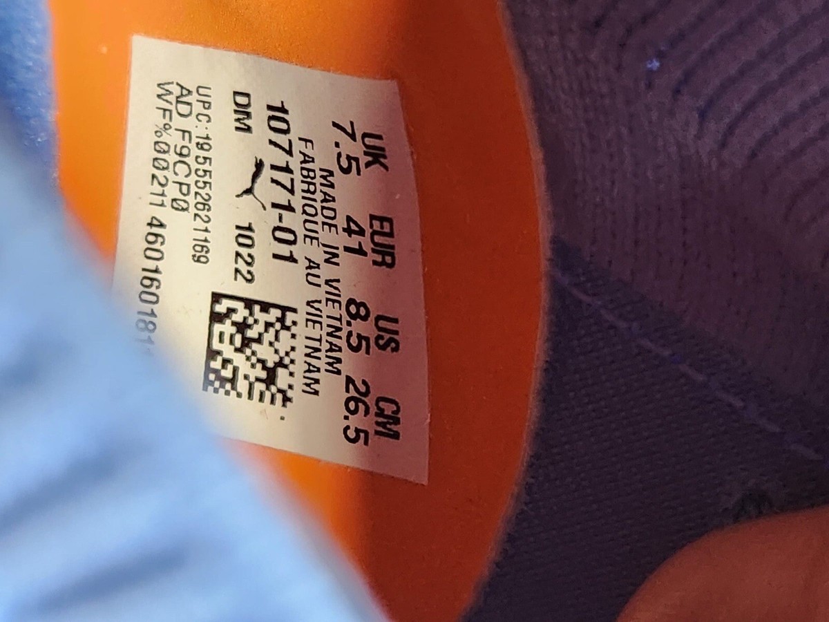 dm Puma Future Pro Lace Up FG/AG Soccer Cleats Blue Orange 107171-01