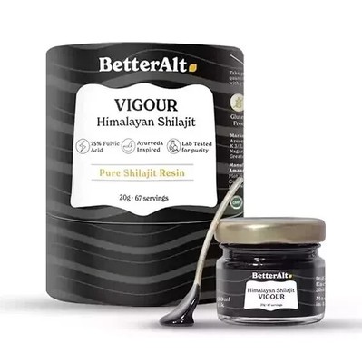 Better Alt 100% Pure Shilajit Resin with 87 Trace Minerals | 20gm - (Pack of 1)