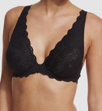 87 Cosabella Women's Black Candie Lace Plunge Underwire Bra Size 32DD