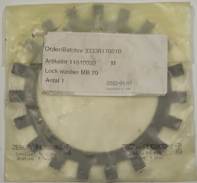 1 NEW ZERUST EXCOR MB 20 LOCK WASHER NIP ***MAKE OFFER***