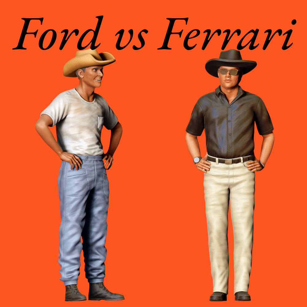Ford vs Ferrari 3D Printed Diorama Figure Unpainted Bale Damon Race Car Model  