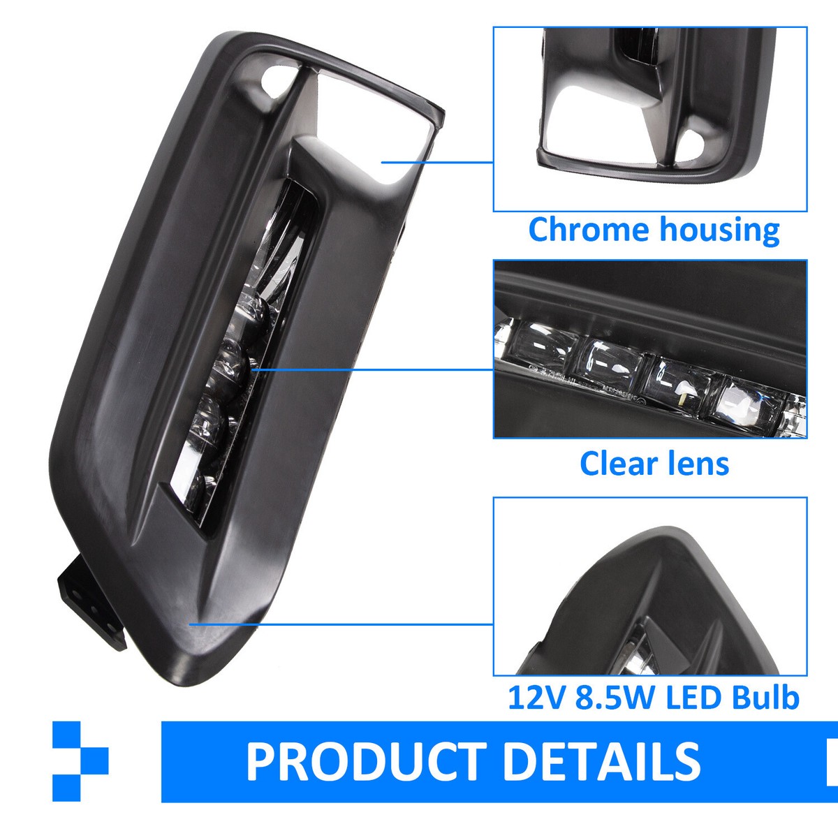 Fog Lights Honda Civic LED Fog Lights & Bezels With Harness For 2018-2020 Honda Accord Sedan - Pair Cold White LED Driving Lights - Foto 10