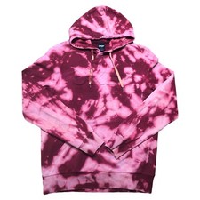 Oakley Long Sleeve Pullover Hoodie Sweatshirt Tag M Red Tie Dye Acid Wash Custom