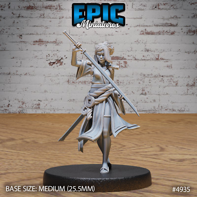 Samurai Woman by Epic Miniatures | D&D | DnD | Truescale | Print on Demand