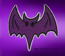 New Bat Horror Halloween Purple Embroidered Biker Iron On Patch