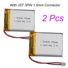 2pcs 3.7V 370mAh Li Battery 373040 NTC 3-Wires JST 3Pin 1.0mm For DashCam GPS