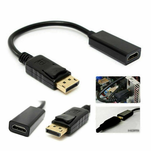 2 Pack DP Displayport Male to HDMI Female Cable Converter Adapter for PC Laptop