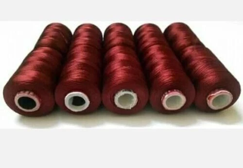 Silk Thread Maroon, 10 Spools Shiny for Embroidery/Bangle-jhumka-Jewellery - Image 3 of 3