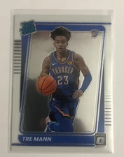 2021-22 Panini Donruss Optic Tre Mann Rated Rookie #168 Thunder Base RC
