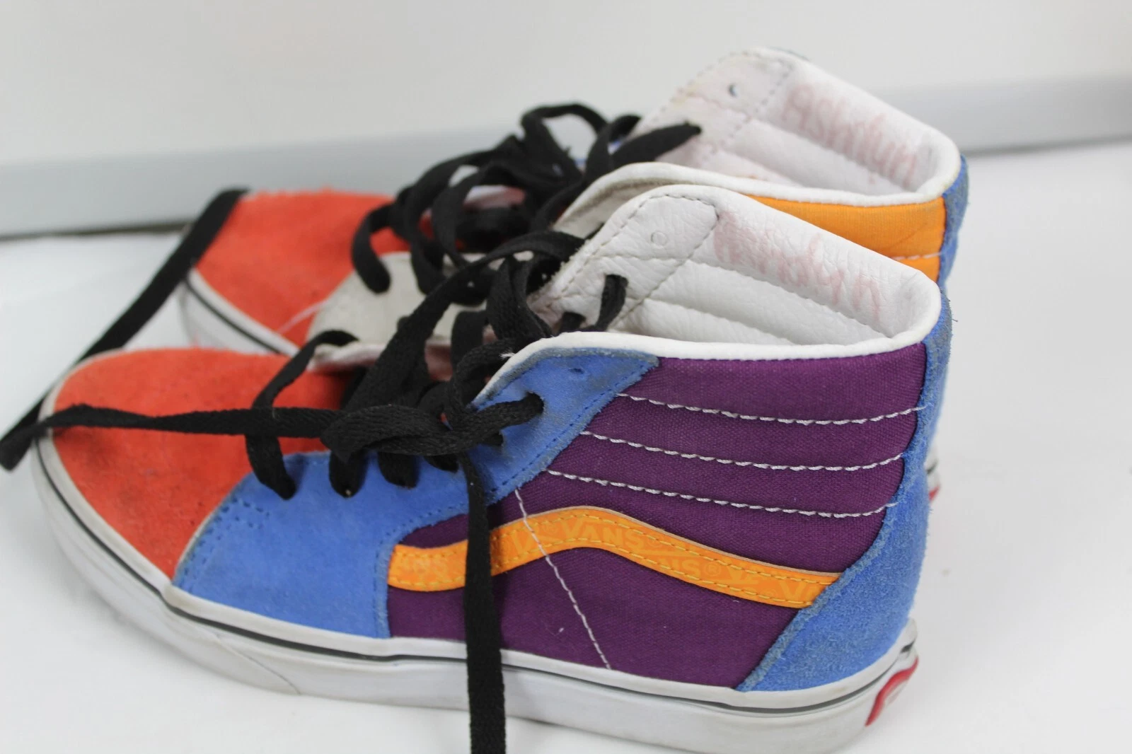 Sneaker da skateboard Vans hi top pelle scamosciata e tessuto per bambini taglia 3