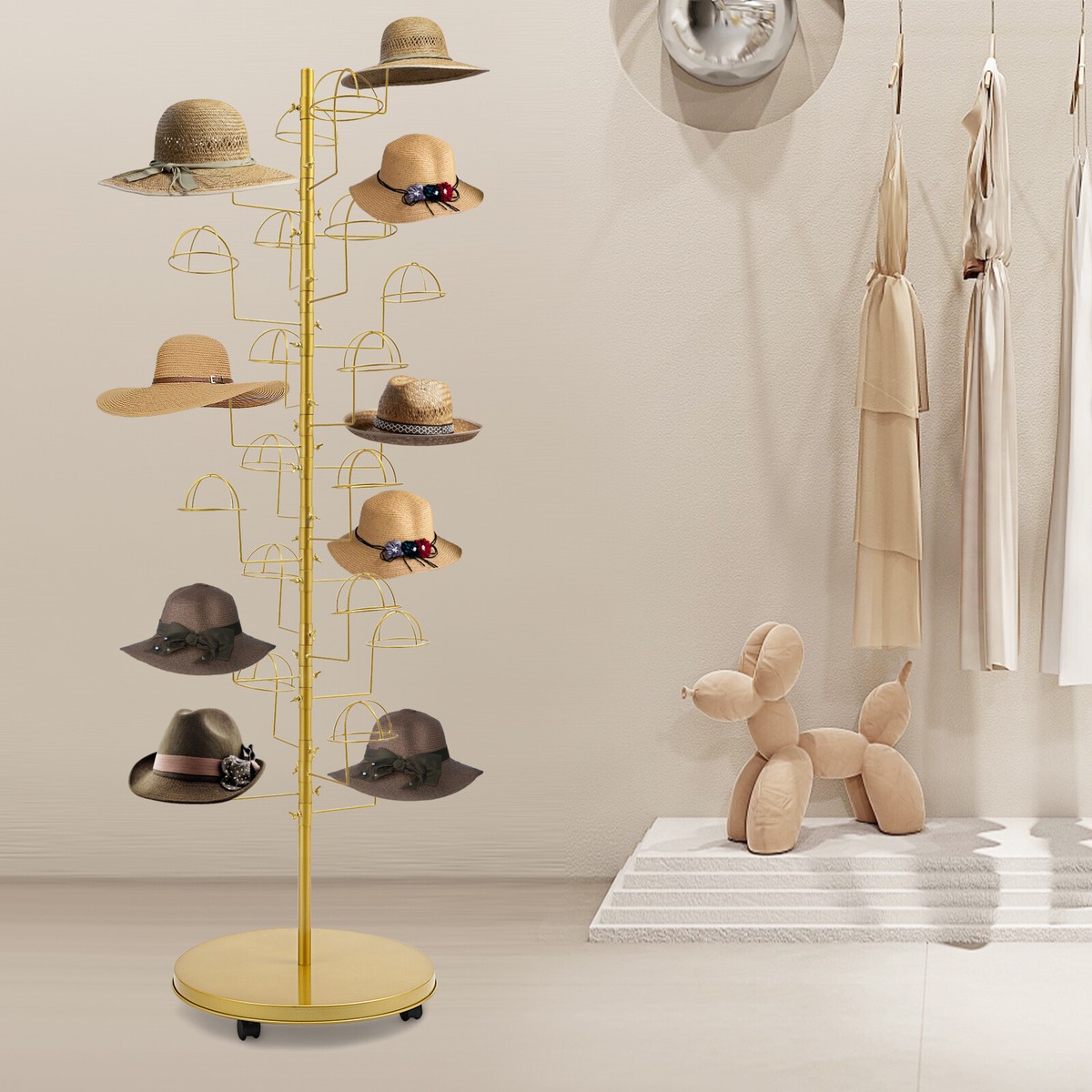 Freestanding Hat Rack Stand 25 Hats Cap Display Retail