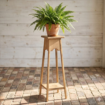 Plant Stand Wood Primitive Pedestal Fern Table Tall Skinny Farmhouse NJ 32''