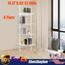 4-Tier Clear Small Acrylic Ladder Bookshelf Wall Mounted Book Shelf Multipurpose