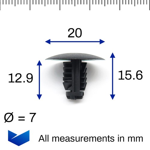 VVO Fasteners- Clips En Plastique Noir. Pour Fixation