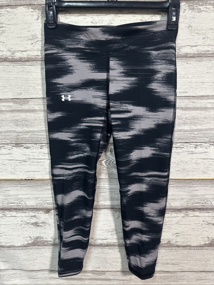 Under Armour Girls Youth Printed Ankle Crop Stretch Fitted Leggings Size Medium NWT