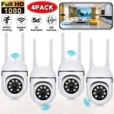 4-Pack Wireless 5G WiFi Security Camera System Smart Outdoor Night Vision 1080P 