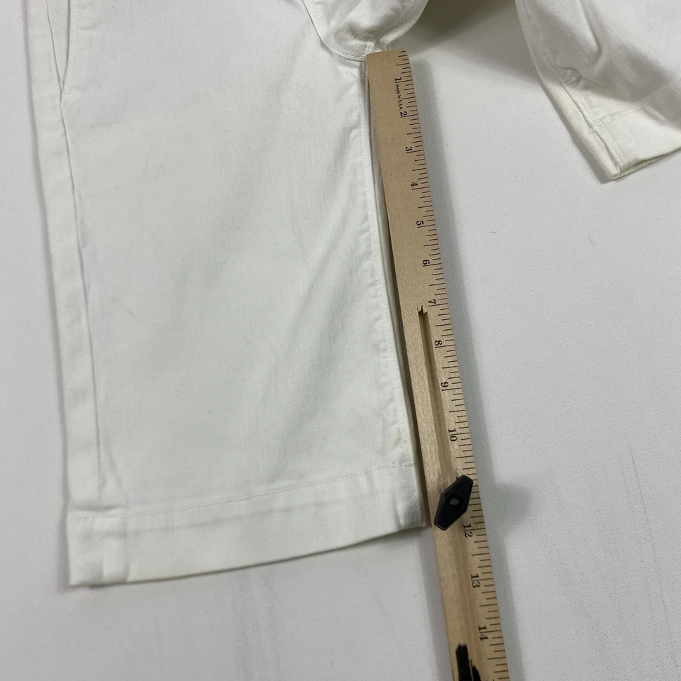 Pantalones Cortos 7 For All Mankind Para Mujer Pequeños Blancos Bermudas Puños Elastizados Hechos en EE. UU. Foto 4 de 4