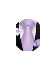 Mens Solid Color Tie and Pocket Square Set Woven Silk Plain Necktie  Handkerc...