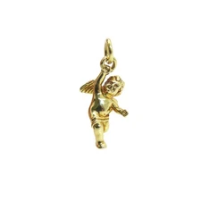 TIFFANY&Co. Cherubim K18YG Angel Motif Pendant Top 750 Yellow Gold