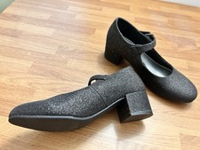 NEW Rachel Shoes Girls BLACK GLITTER SZ 4