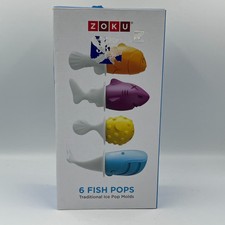 Zoku 6 Fish Pops Traditional Ice Pop Popsicle...