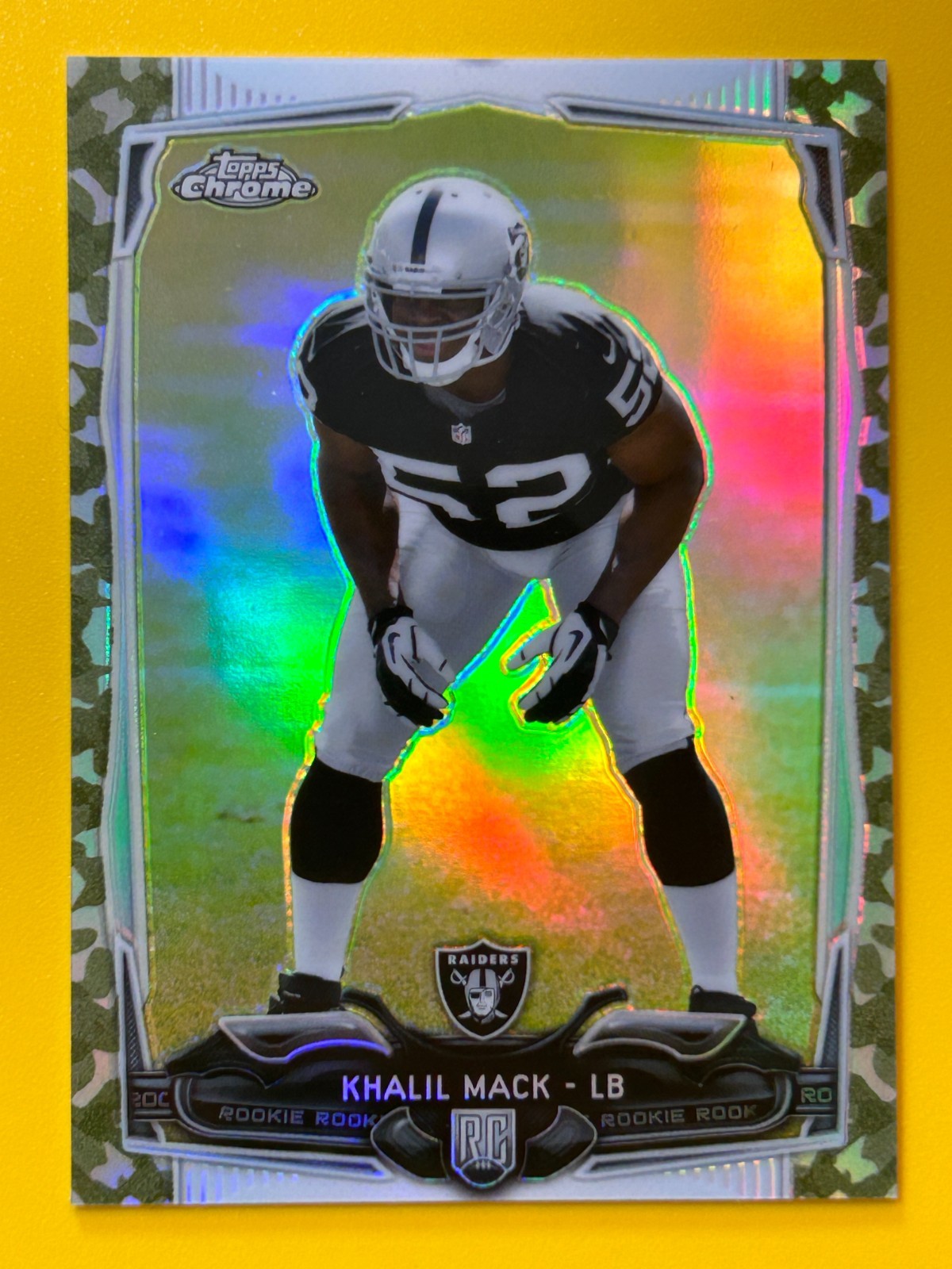 2014 Topps Chrome Mini #184 KHALIL MACK Camo Refractor Rookie /99 Raiders RC SP