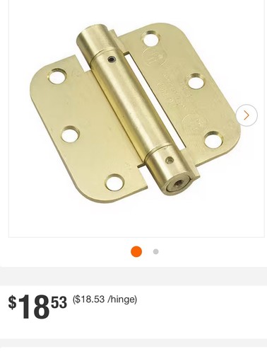 Hardware 51821BR 3-1/2" Full Mortise Adjustable Spring Hinge, 3 1/2-inch NEW - Picture 3 of 6