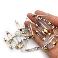 2pcs/pack Crystal Pendants Connectors Electroplating Gold Plated Charms DIY for